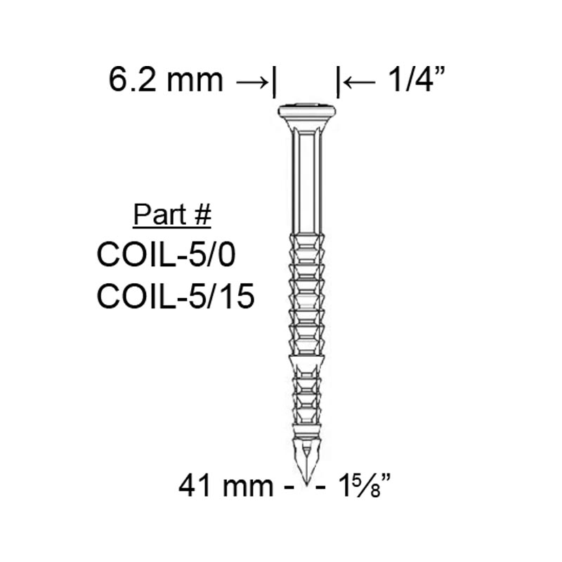 Raptor Composite Plastic Coil Nails
