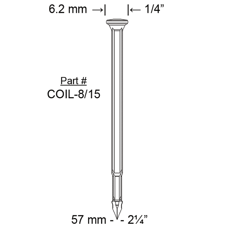 Raptor Composite Plastic Coil Nails
