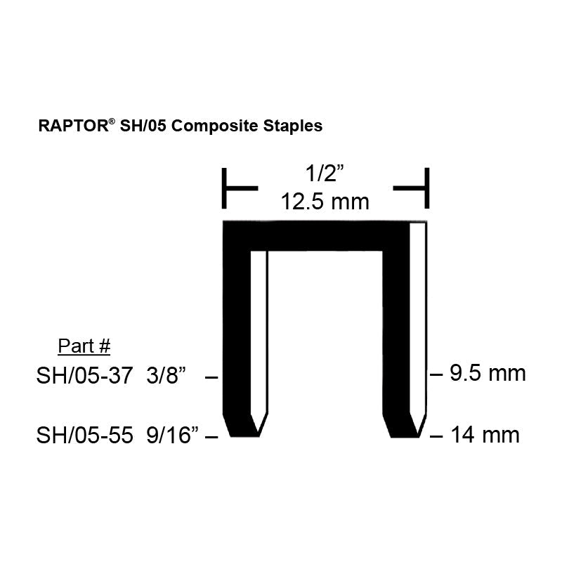 Raptor SH/05-55 Composite Plastic Staples
