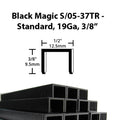 BLACK MAGIC® ROAD TIRE RETREAD STAPLE S/05-37TR - STANDARD, 19GA, 3/8”