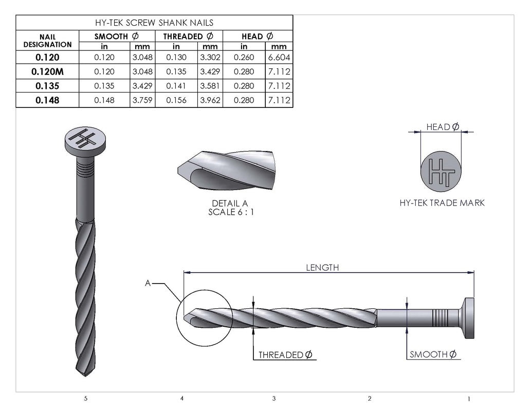 Hy-Tek Bright Screw Shank Framing Nails