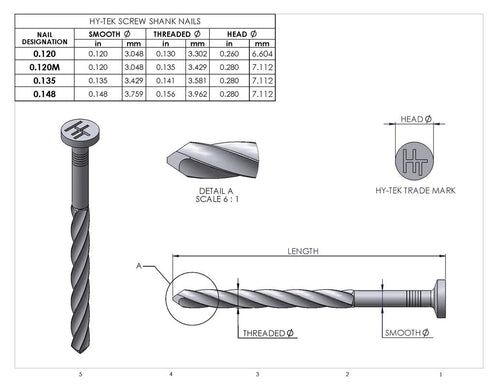 Hy-Tek Bright Screw Shank Framing Nails